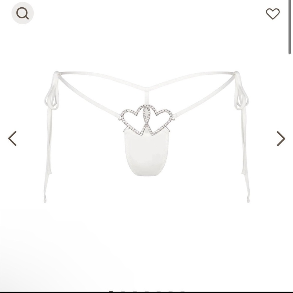 Skims Jelly Sheer Double Heart TIE SIDE CHARM THONG NWT